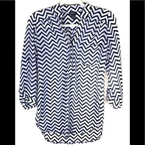 RUE 21 Chevron Sheer Blouse Sz Small